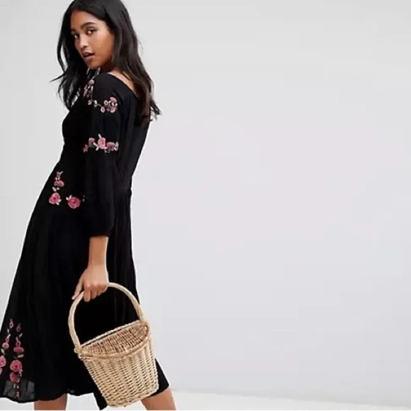 floral organza midi dress MissJophiel Strapless Corset Dress Floral Print Organza Midi Dress with Removable Straps Other / Above Knee / US8